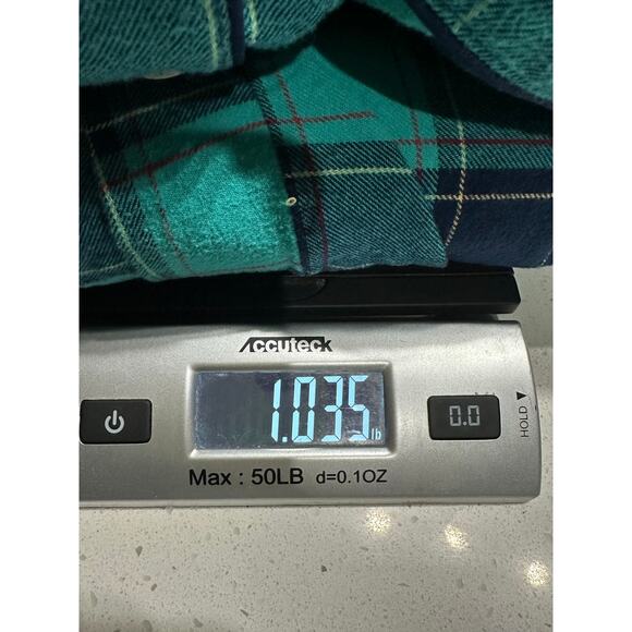 Lands End Women’s 2 piece Flannel Pajama Set Aqua Blue Cotton Pockets Medium - Picture 12 of 12